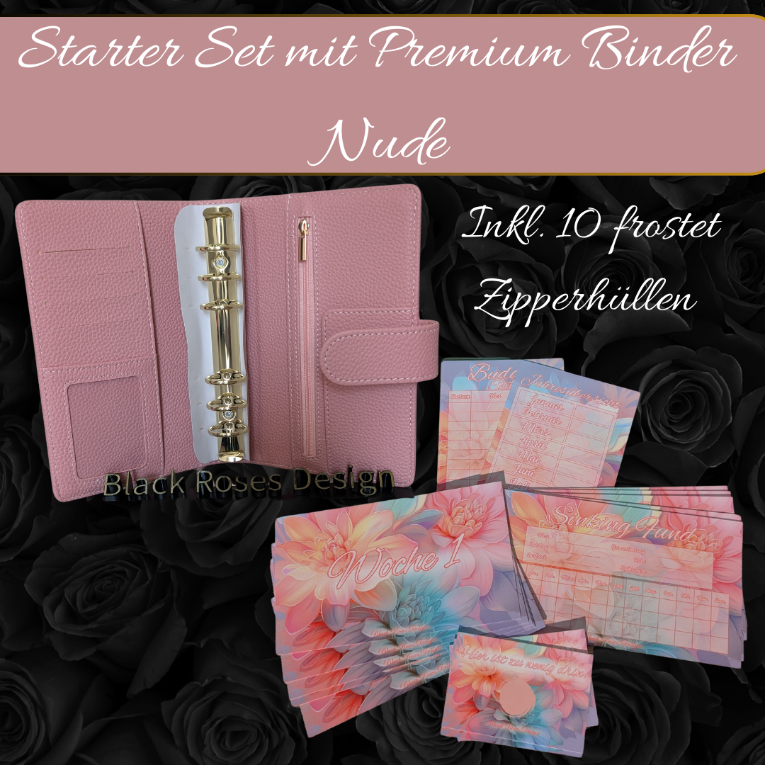 Budget Starter Set - Pastell Flower inkl. A6 Premium Binder (Farbe wählbar)