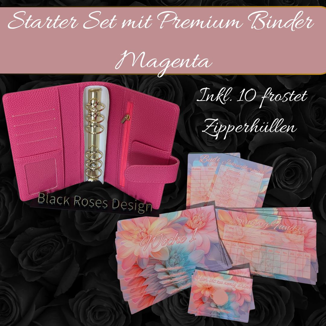 Budget Starter Set - Pastell Flower inkl. A6 Premium Binder (Farbe wählbar)