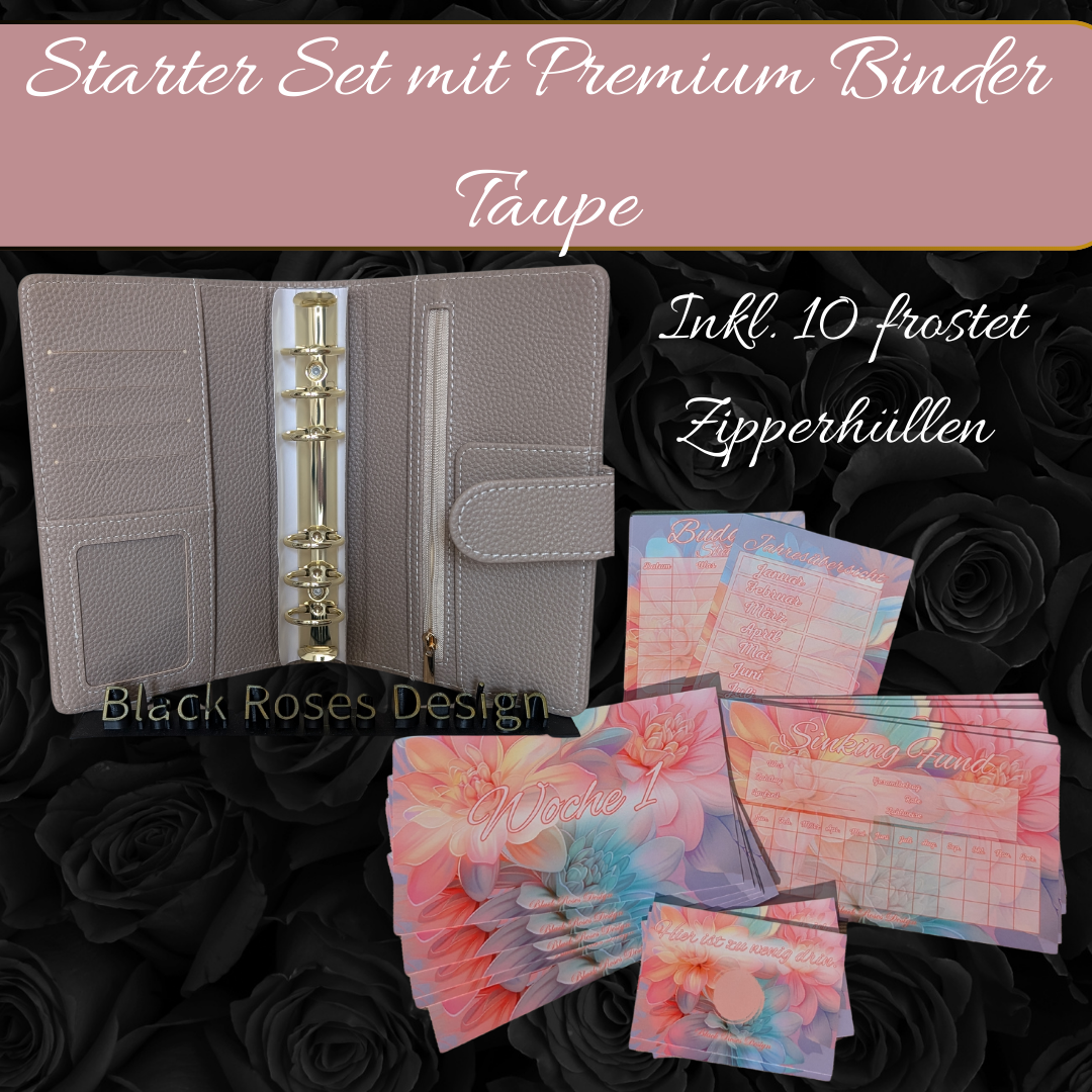 Budget Starter Set - Pastell Flower inkl. A6 Premium Binder (Farbe wählbar)