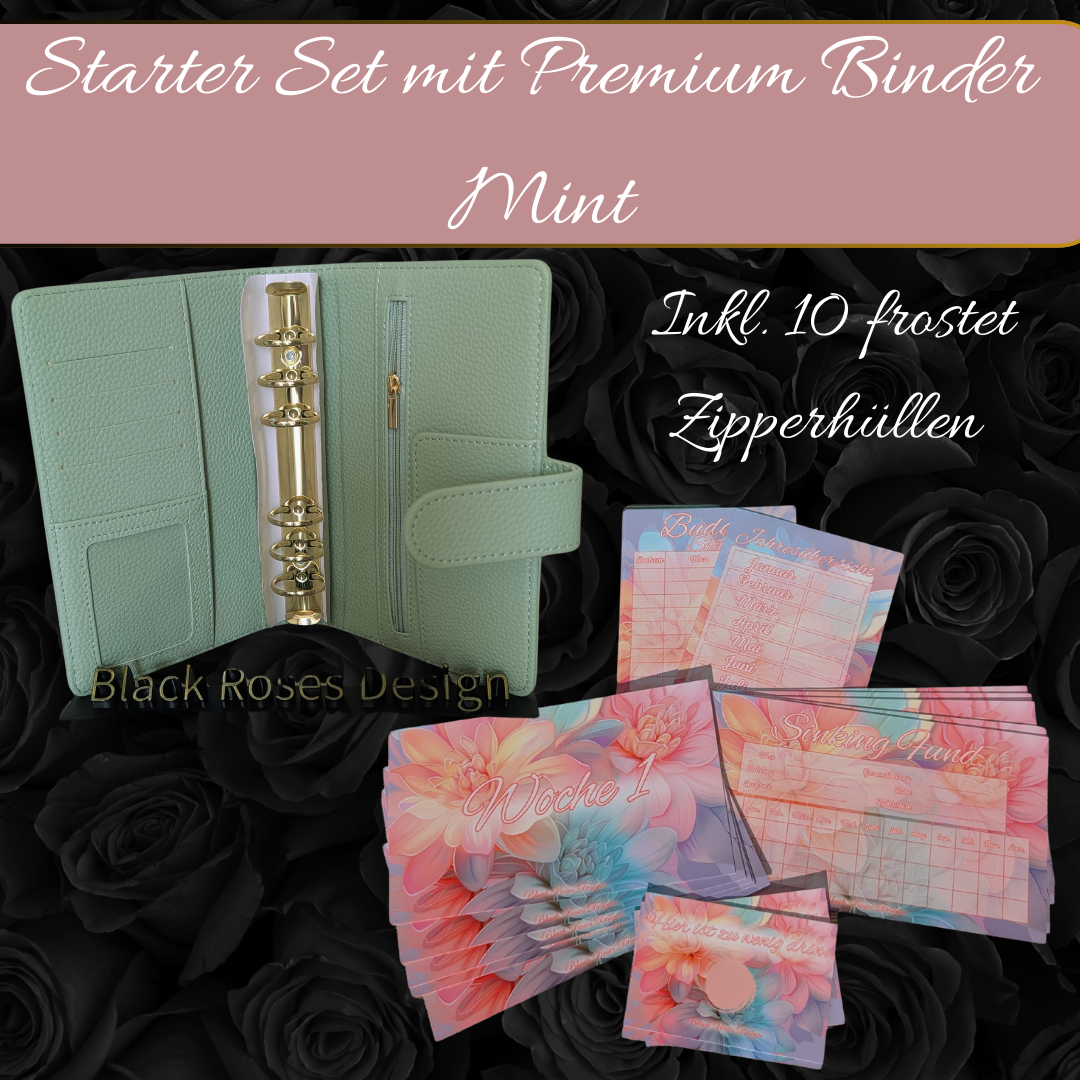 Budget Starter Set - Pastell Flower inkl. A6 Premium Binder (Farbe wählbar)