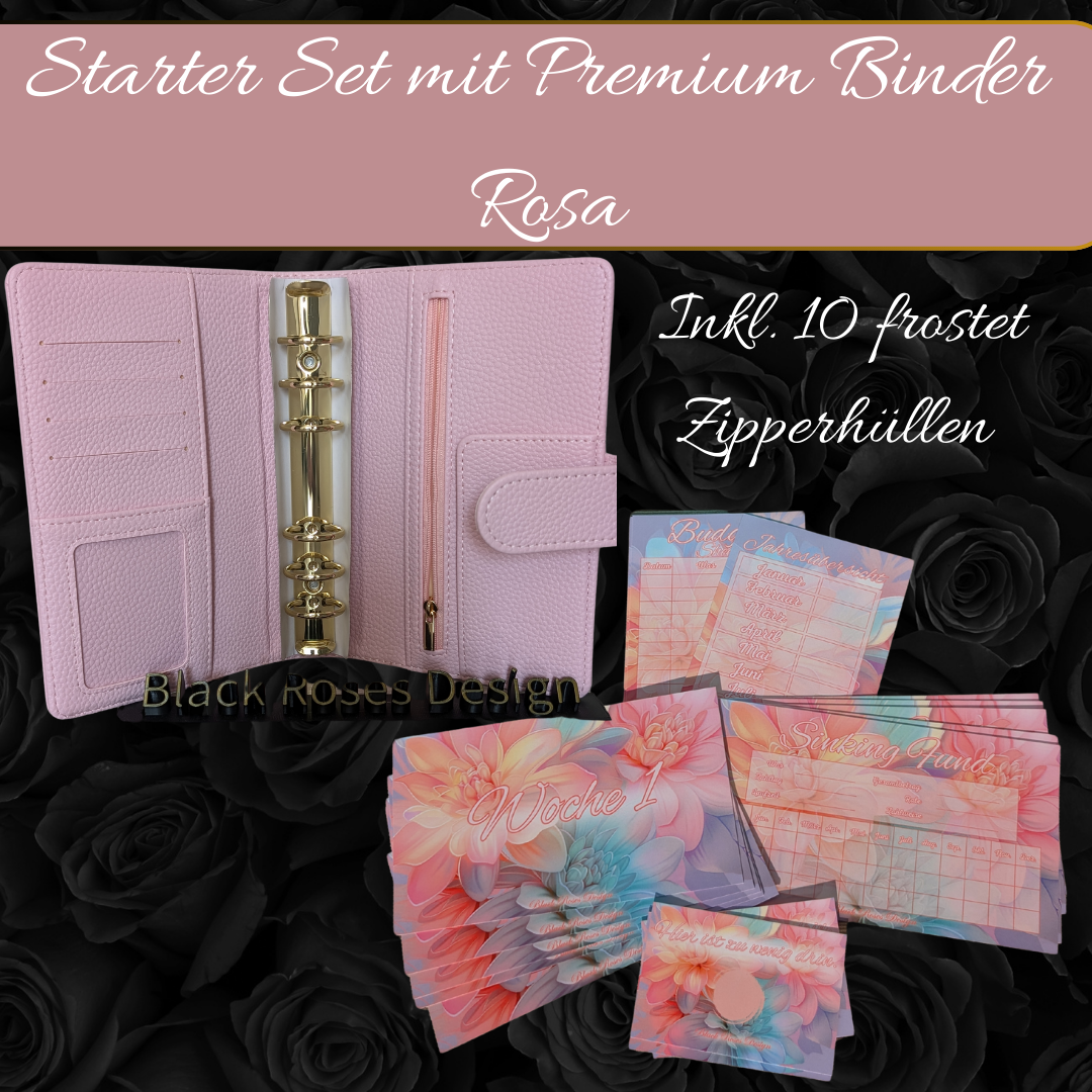 Budget Starter Set - Pastell Flower inkl. A6 Premium Binder (Farbe wählbar)