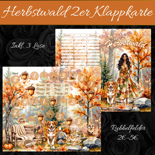 Herbstwald 2er Klappkarte inkl. 3 Losen