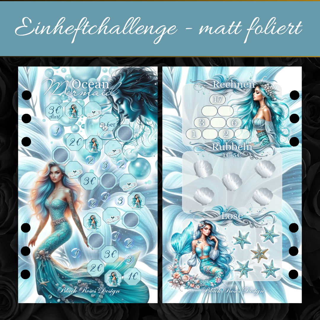 Ocean Mermaid – Einheftchallenge matt foliert (Ohne Tracker)