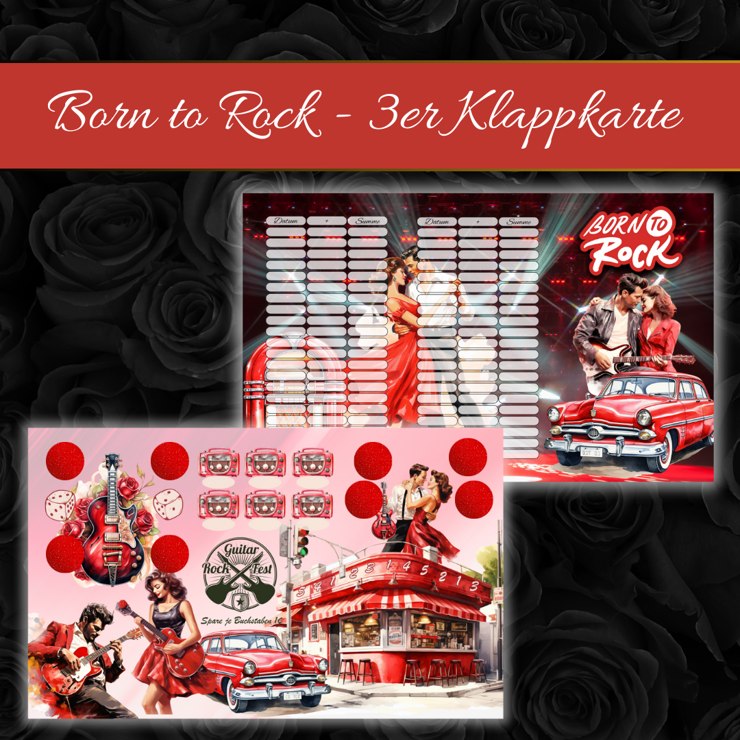 Born to Rock 3er Klappkarte