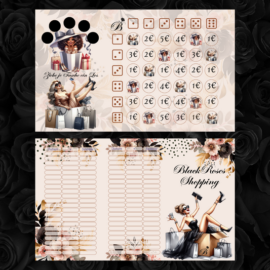 Black Roses Shopping 3er Klappkarte
