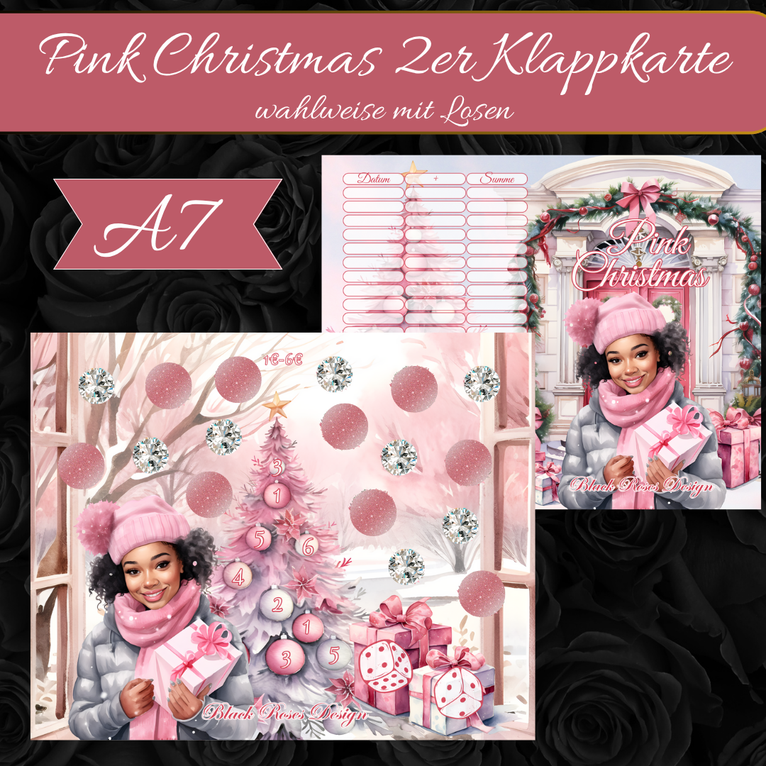 Pink Christmas - 2er Klappkarte A7