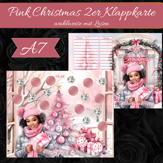Pink Christmas - 2er Klappkarte A7