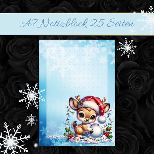 Notizblock Winter-Rentier 25 Blatt