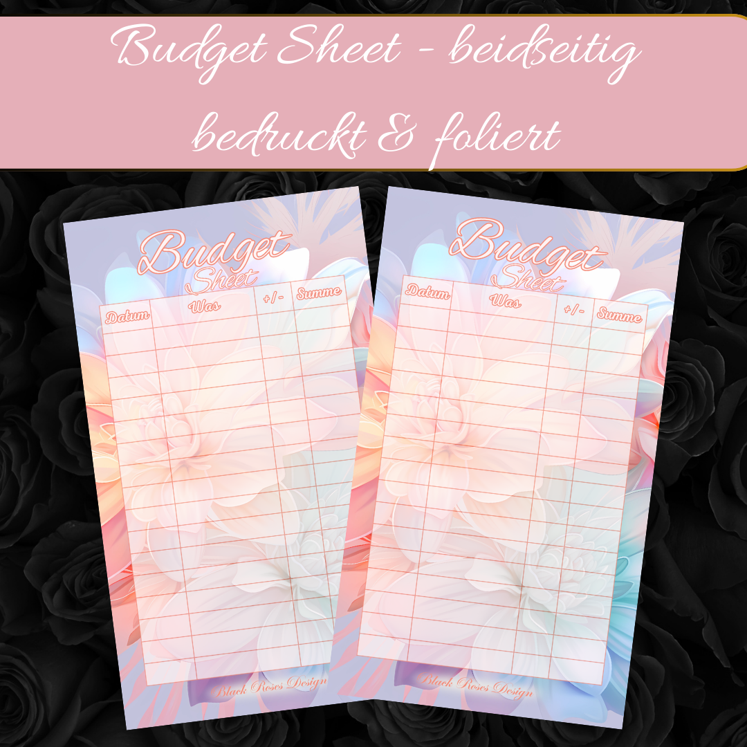 Budget Sheet 3er Set beidseitig foliert