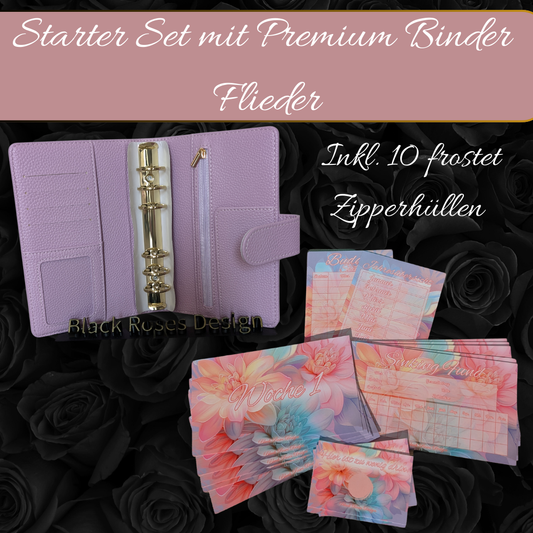 Budget Starter Set - Pastell Flower inkl. A6 Premium Binder (Farbe wählbar)