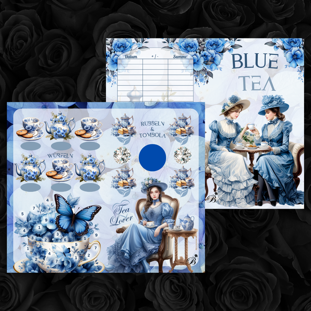 Blue Tea Klappkarte inkl. 4 Losen