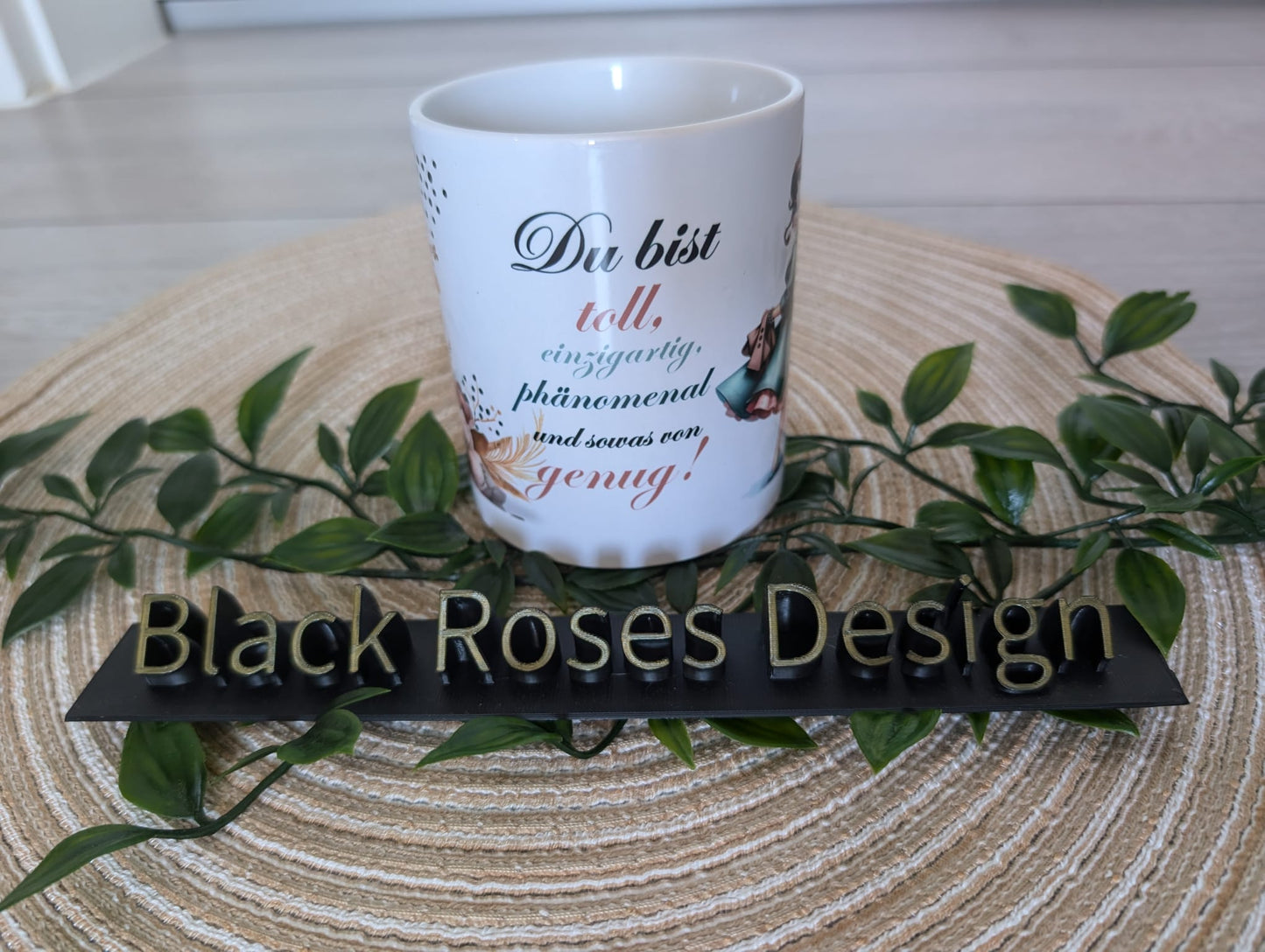 Black Roses Design Tasse