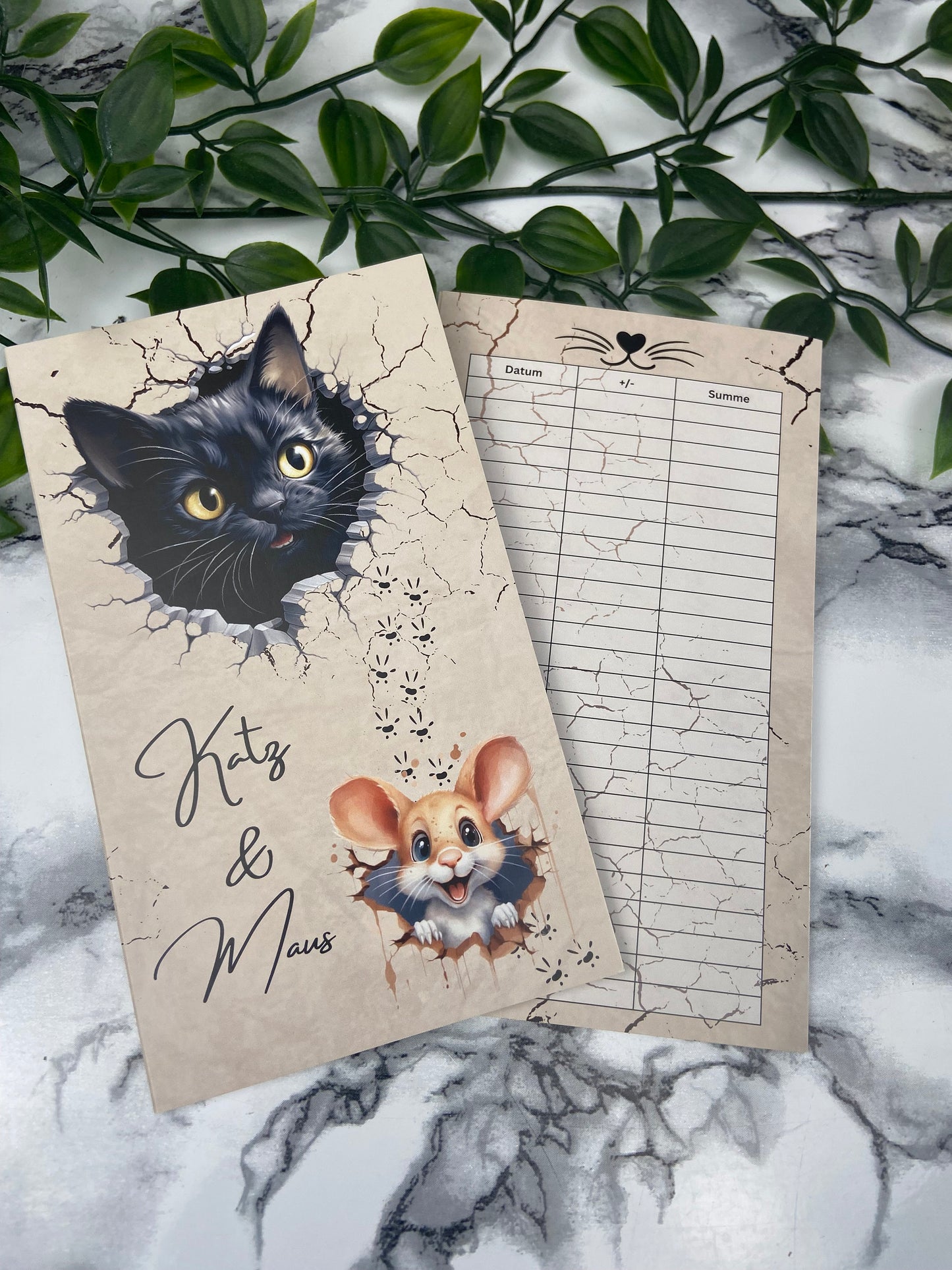 Klappkarte Katz & Maus