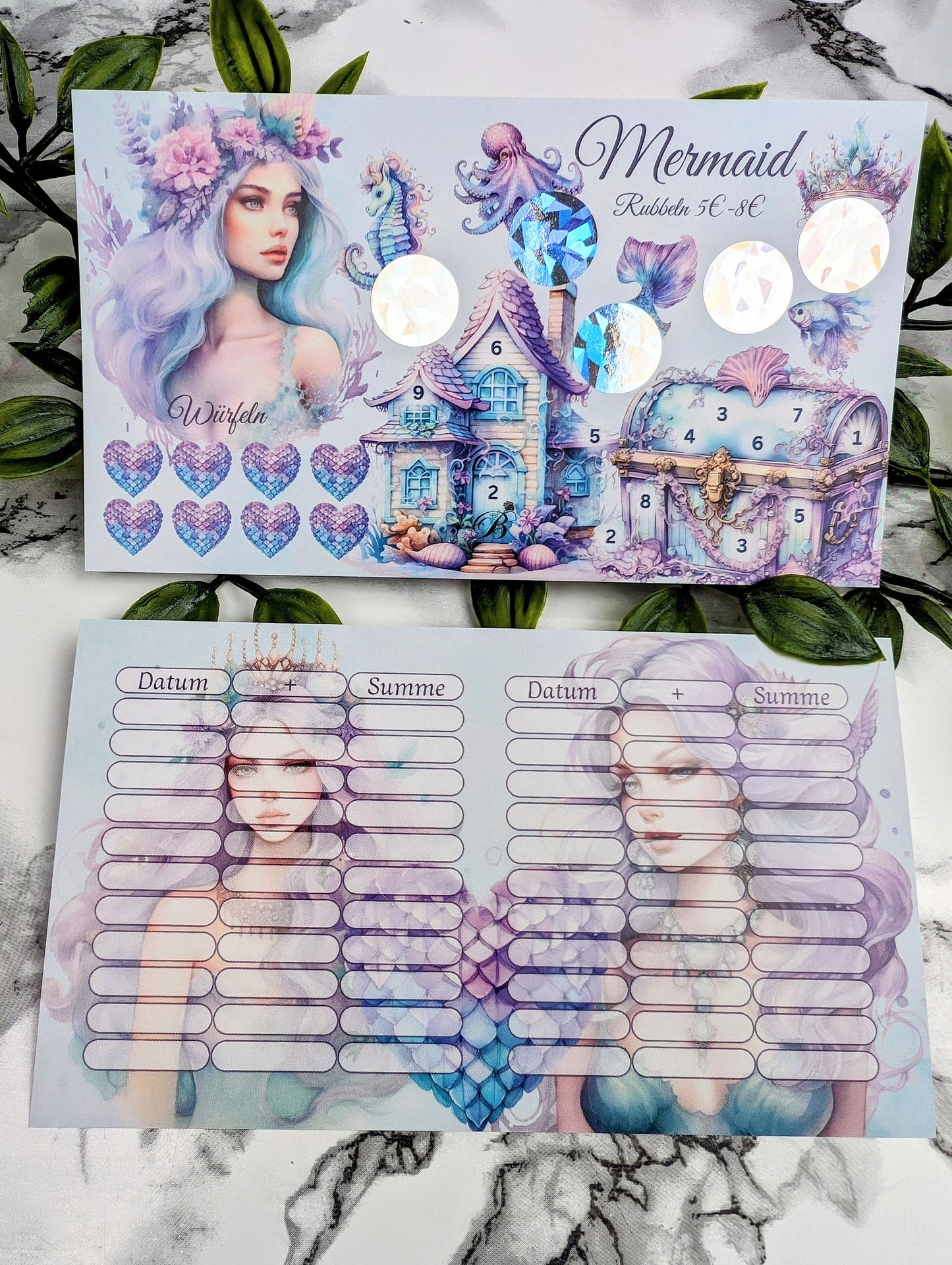 Mermaid Rubbel-Mix Sparchallenge mit Tracker auf der Rückseite