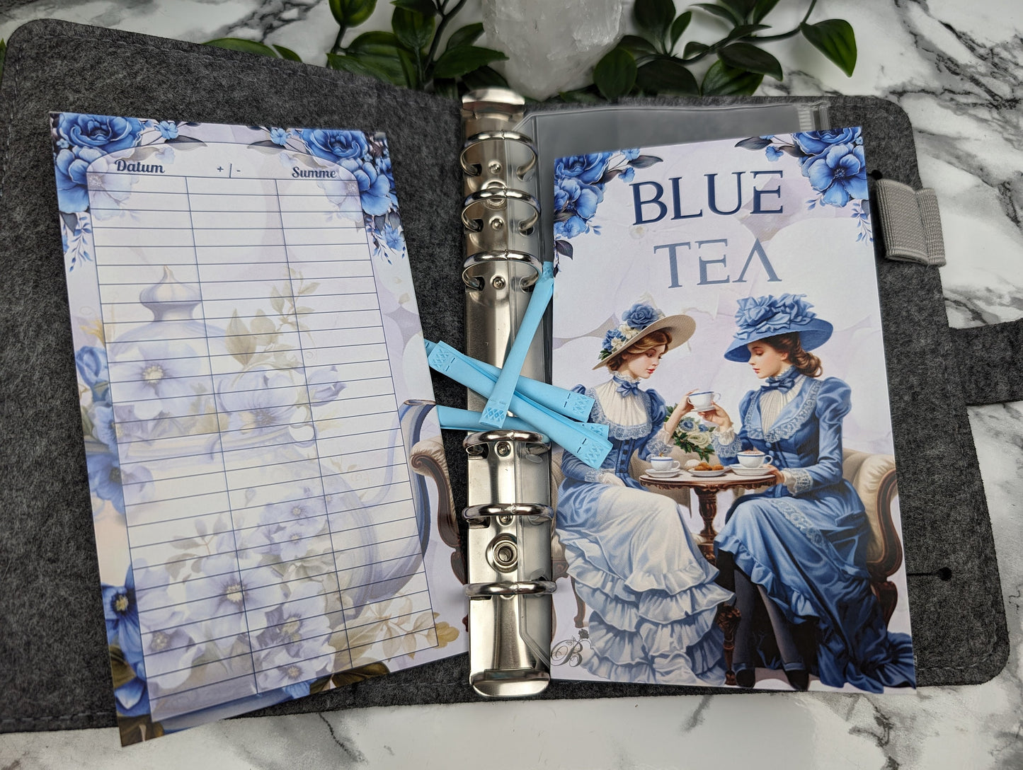 Blue Tea Klappkarte inkl. 4 Losen