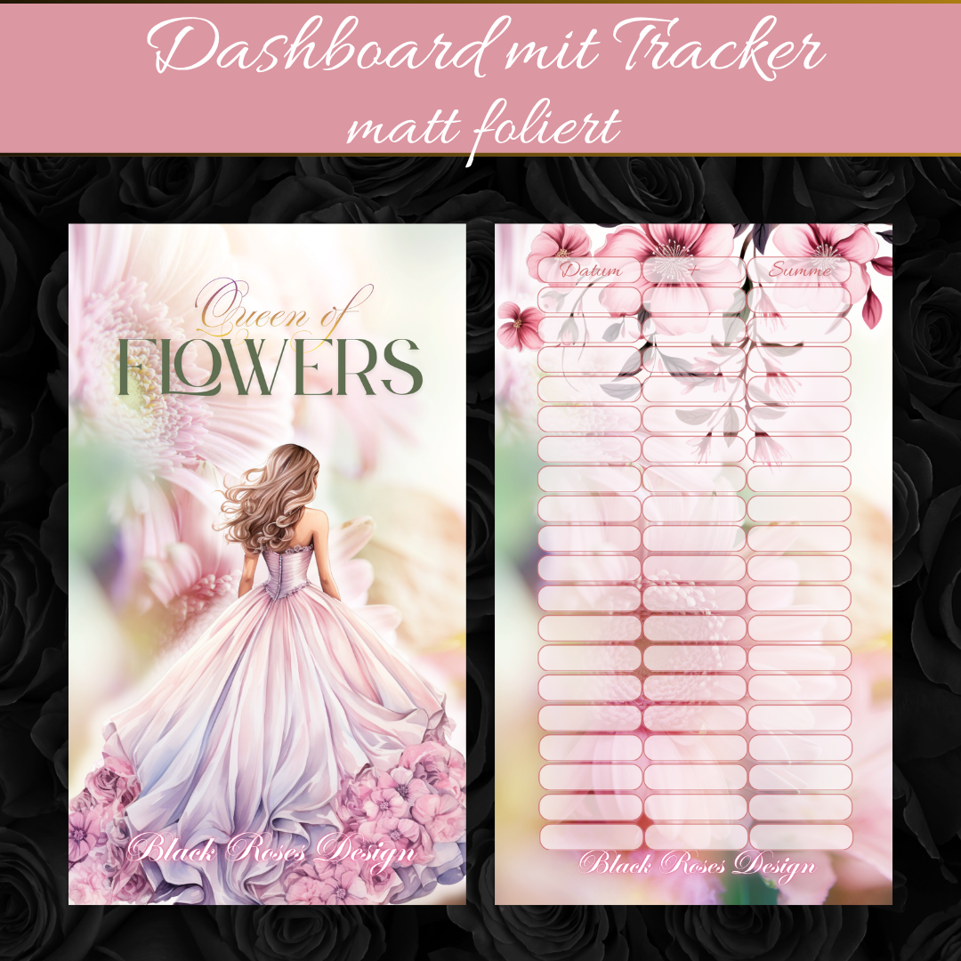 Queen of Flowers – 2er Klappkarte | Elegante Spar‑Challenge mit Rubbel­feldern (4 € – 6 €)