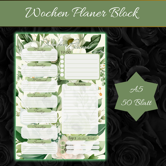 A5 Wochen Planer Block (50 S.)