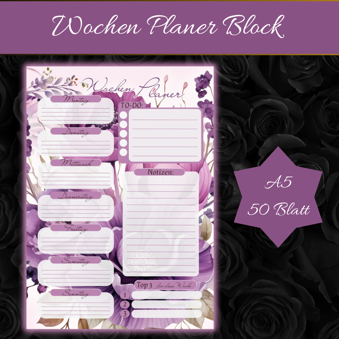 A5 Wochen Planer Block (50 S.)