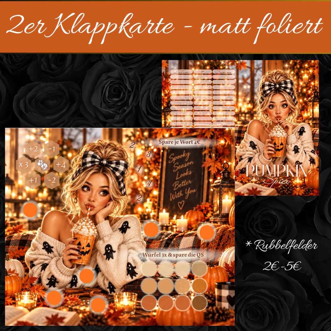 Pumpkin Spice – matt folierte 2er Klappkarte