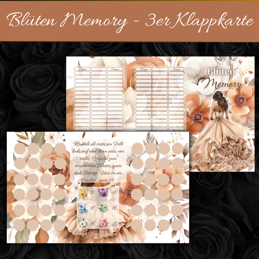 Blüten Memory - 3er Klappkarte