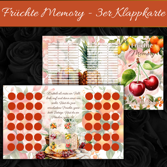 Früchte Memory - 3er Klappkarte